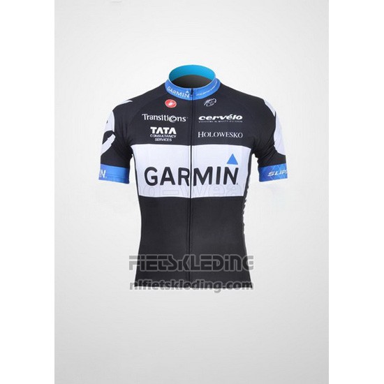 2011 Fietskleding Garmin Cervelo Wit en Zwart Korte Mouwen en Koersbroek